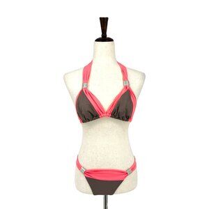 Venus Goddess Silver Metal Buckle Pink Bikini swimsuit set |6